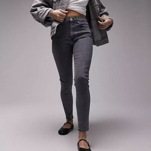 Topshop Moto Jamie Jeans Sz 26x25 Grey Color